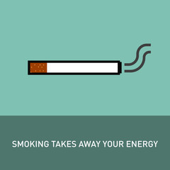 Concept of non-smoking design using bad associations. Vector illustration. Modern flat design.