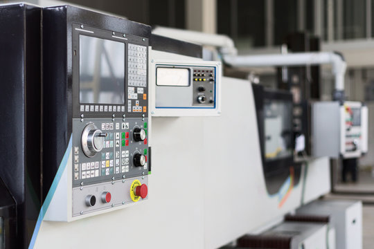 CNC machine control panel.