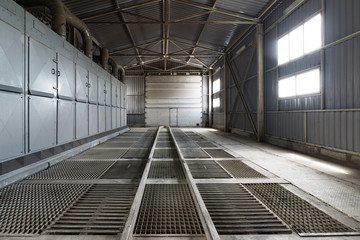 Large hangar lattice floor.