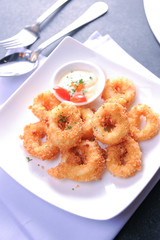 Fried squid rings Calamari