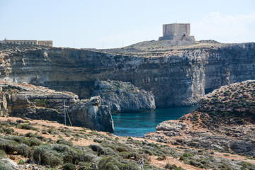 Fototapeta na wymiar Cliffs in Comino, Malta