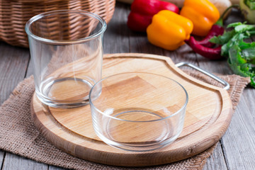 Empty jars on the table