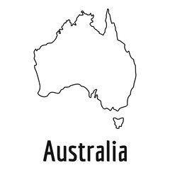 Australia map thin line vector simple
