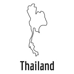 Thailand map thin line vector simple