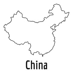 China map thin line vector simple
