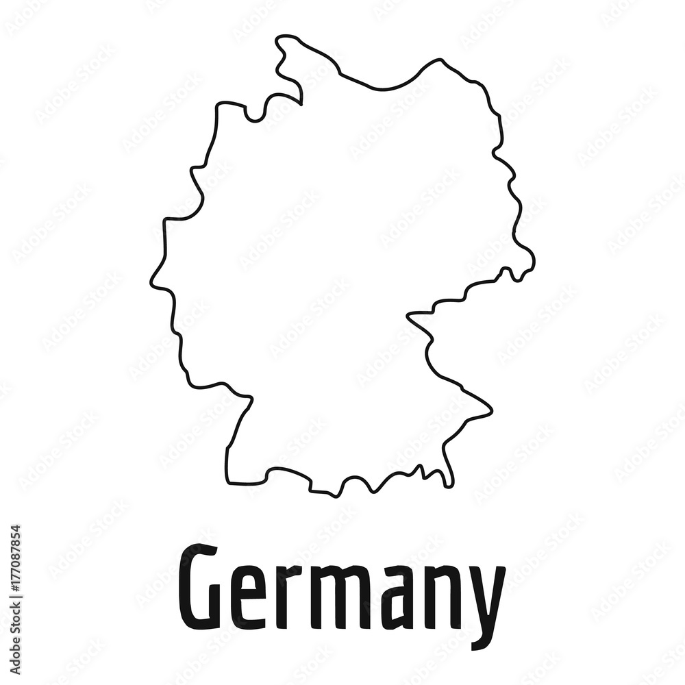 Poster germany map thin line vector simple