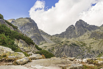 Scenic view of huge peaks in the High Tatras
