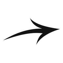 Arrow icon in black vector simple