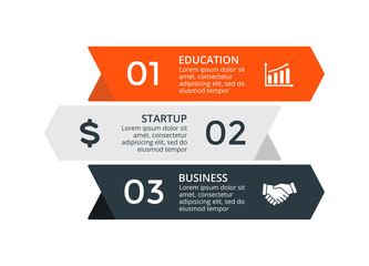 Vector up stairs arrows infographic, diagram chart, graph presentation. Business growth concept with 3 options, parts, steps, processes.