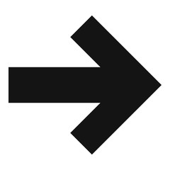 Arrow icon in black vector simple