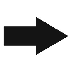 Arrow icon in black vector simple