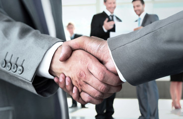 Closeup of a business handshake