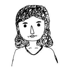 People face hand draw