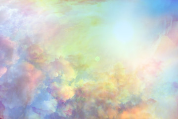 Fototapeta na wymiar Clouds sky background watercolor colors blur