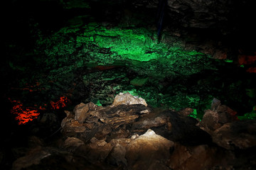 Cave with multi-colored walls