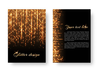 Glitter background with new year light. Lens flare vector on a black backdrop.