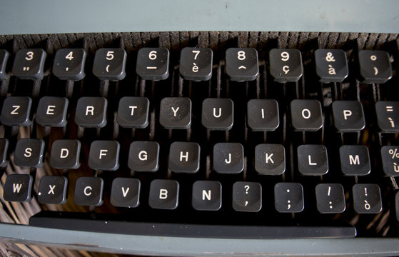 keyboard of an old typewriter