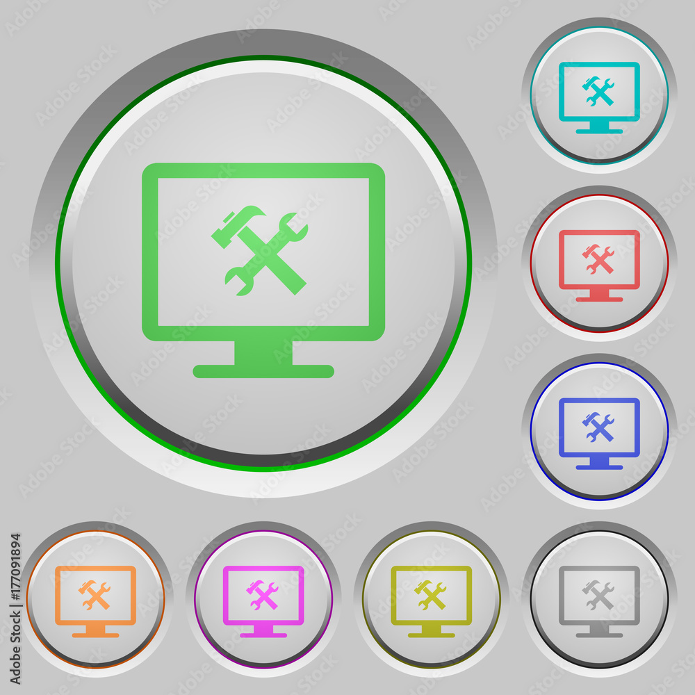 Poster desktop tools push buttons