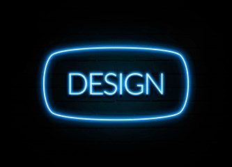 Design  - colorful Neon Sign on brickwall