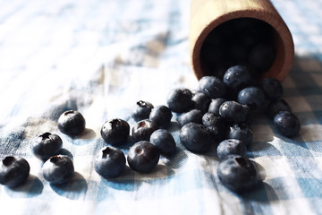 Blueberry lying on the table