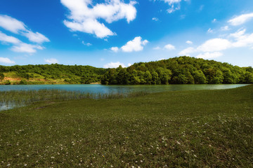 Beautiful view of high mountain lake