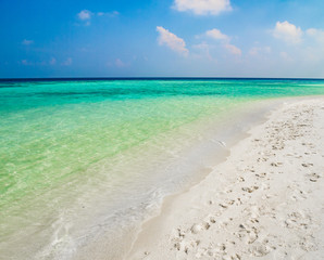 White sand beach and crystal clear water