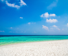 White sand beach and crystal clear water
