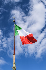 Italian flag floats in the wind