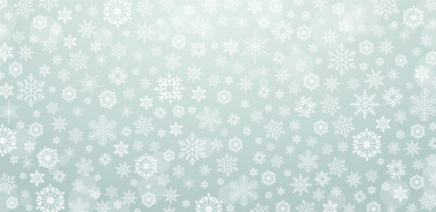 Winter & Christmas background snowflake - vector pattern - obrazy, fototapety, plakaty