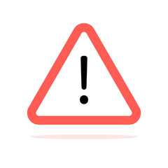 Conventional triangular warning sign with rounded corners