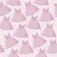 seamless pattern with baby girl dresses