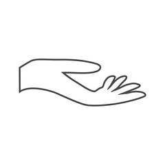 Illustration of a hand offering, Hand icon