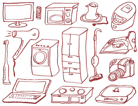 新生活 家電 手書きイラスト Stock Vector Adobe Stock