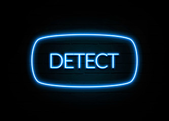 Detect  - colorful Neon Sign on brickwall