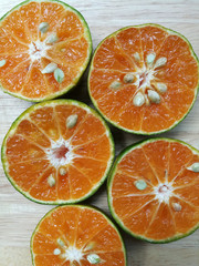 Fototapeta na wymiar Fresh orange closeup