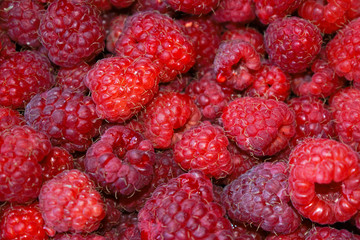Closeup of raspberries for background/texture