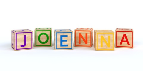 Name Joenna bunte Würfel