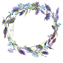 Hand drawing watercolor autumn leaves frame