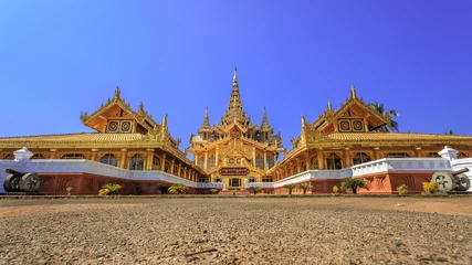 The palace of the king in Myanmar in the past. Kambawzathardi golden palace. Kambodza Thadi Palace (Palace of Bayinnaung), Kanbawzathadi Palace in Bago, Myanmar © CHATCHAI