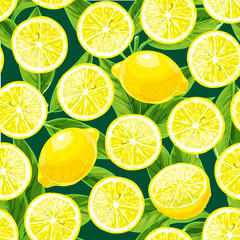 Lemon, lime seamless pattern.