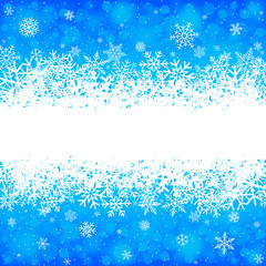 Blue snow frame with copy space