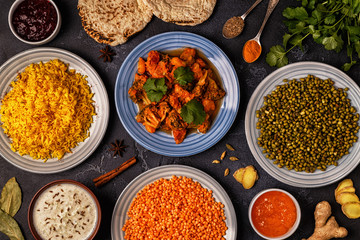 Traditional Indian curry with vegetables.