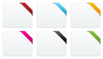 the collection of blank banners with ribbon