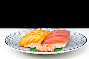 fresh sushi traditional japanese food on the table