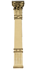 Acanthus leaves decorating the bell capitals. Decorative column from the facade of the building.