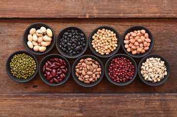 collection of different legumes for background