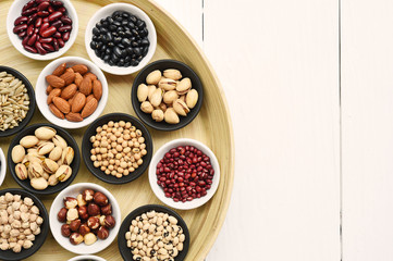 collection of different legumes for background