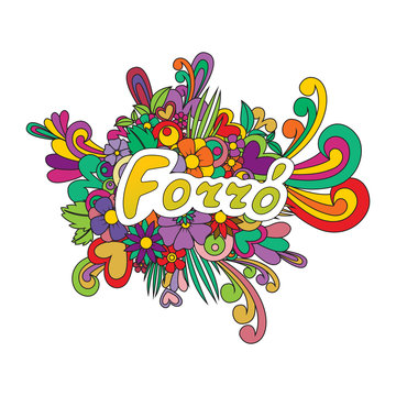Forro Zen Tangle. Doodle flowers and text for the dancing.