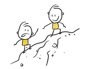 Strichfiguren / Strichmännchen: . Bergsteigen, klettern, Verbindung. (Nr. 137)