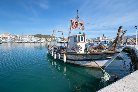Fishing Boat in a harbour.